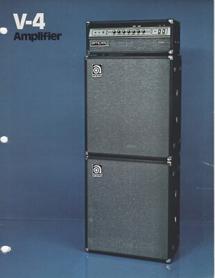 Vintage 1975 Ampeg V-4 Color Dealer Brochure with Specifications Rare #C1153