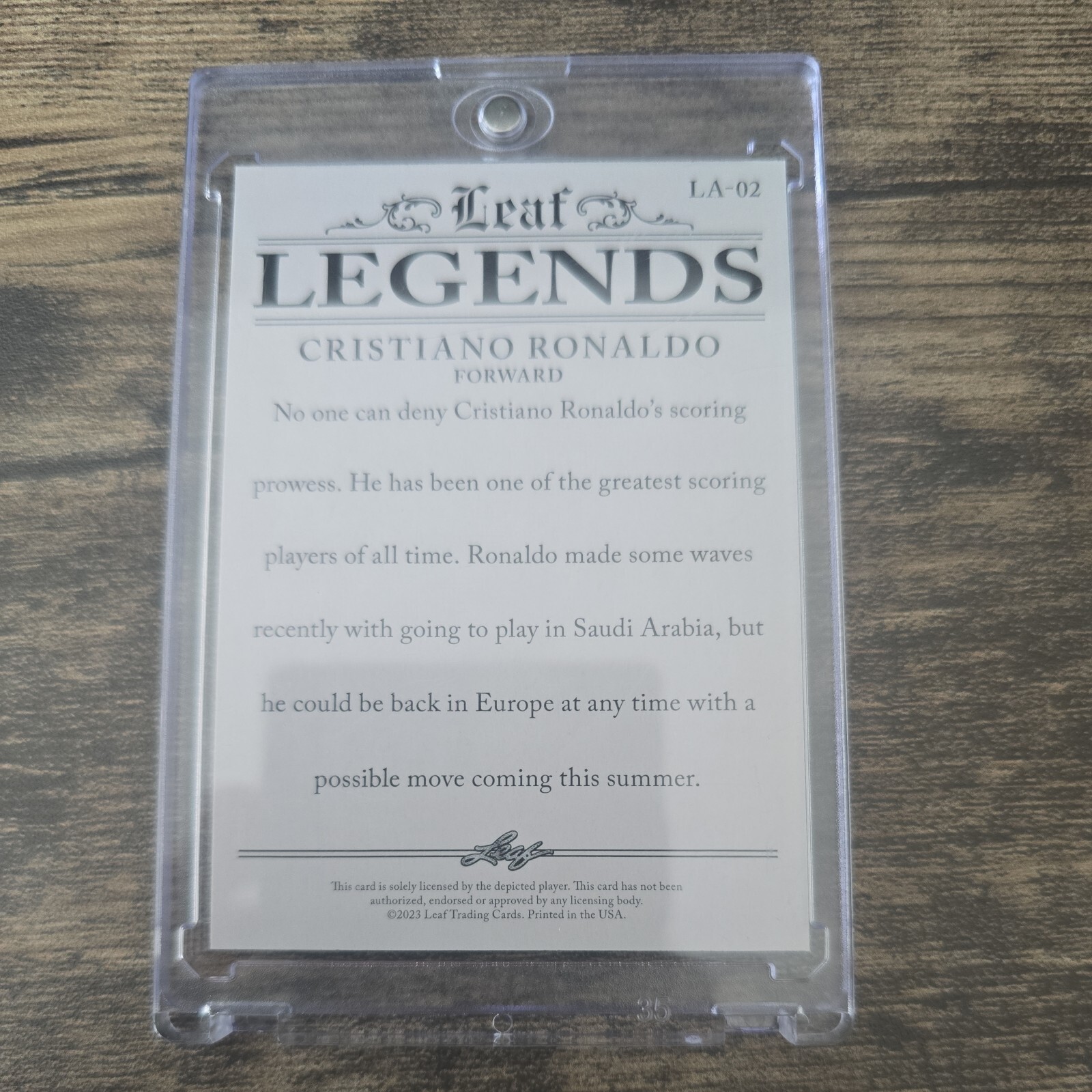 2023 Leaf Legends Cristiano Ronaldo In One Touch MINT eBay