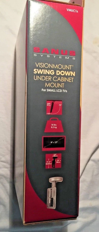 Montaje debajo del gabinete oscilante Sanus VMUC1S para televisores LCD pequeños Foto 2 de 4