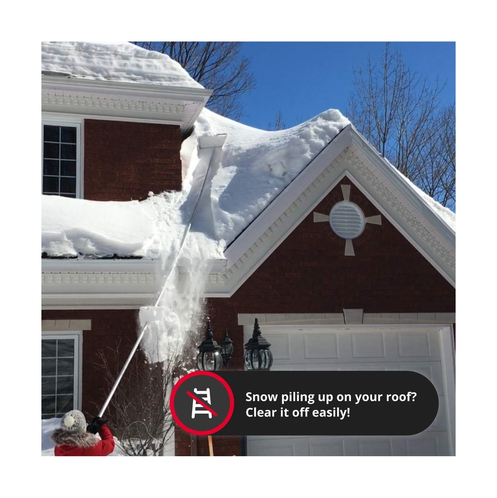 SNOWPEELER Premium Roof Rake for Snow Removal 30 ft. Reach Clear