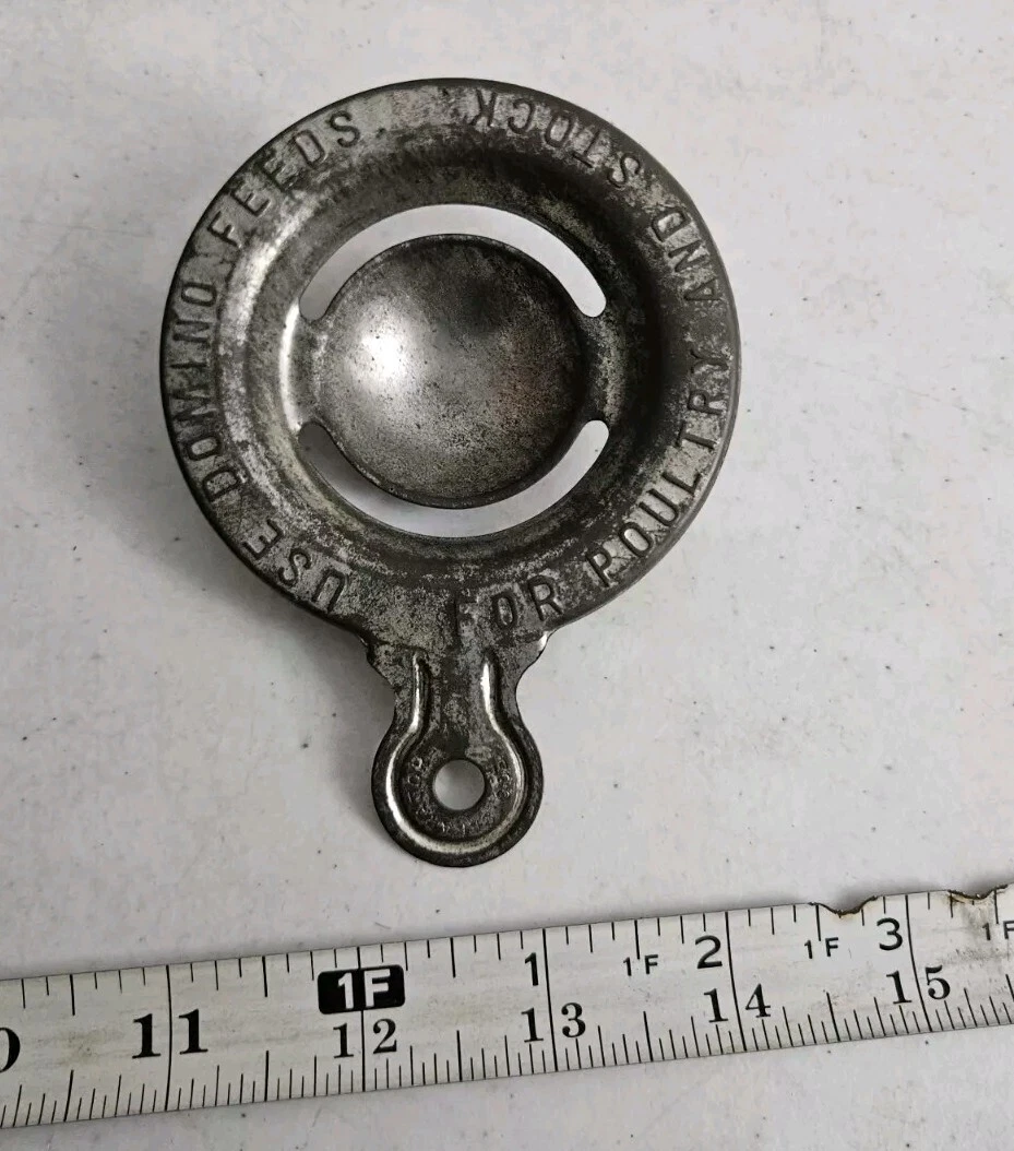 Vintage Domino Feeds For Poultry Advertising Tin Metal Egg Separator