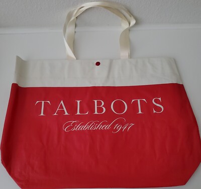 NEW Talbots - Red & White Logo Promotion Tote w/Double Shoulder Strap, 21.5''x15''