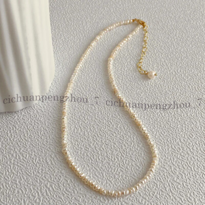 Small 3-4mm White Freshwater Mini Beads Baroque Pearl Necklace 14-36 inch