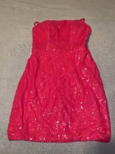 WOMEN/TEEN SEQUINED MINI PINK PARTY / PROM DRESS  SZ 0  NWT