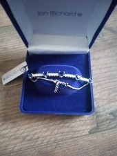 BNWT Jon Richard blue crystal cubic zirconia silver bracelet in Presentation Box