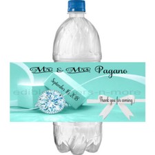  10 Personalized WEDDING Glossy Water Bottle Labels, Party Favors, 2 Sizes