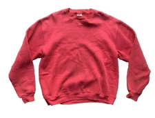 Vtg 70s Russell Athletic USA Red V Stitch  Crewneck Sweatshirt L (Dirt) Distress
