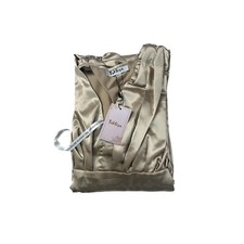 NEW TAHLIRA Pink Red Satin Dress Women's Party Cocktail Elastic Waist Blue Green