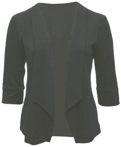 Grey Blazer Open Front Jacket Lightweight Top Ladies Plus Size Made In UK - Picture 1 of 2