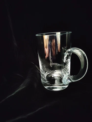 TIFFANY & CO Beer Clear Lead Crystal Plain 5.5” X 3" 20oz Mug Stein EUC
