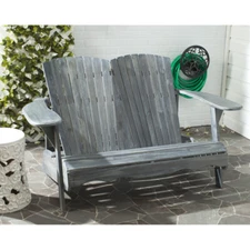 SAFAVIEH Outdoor Collection Hantom Bench | Ash Grey |
