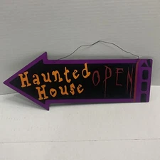Halloween Haunted House Open Sign. New With Tags.