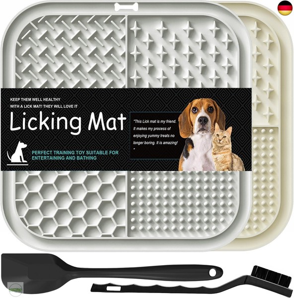 Lesipee Leckmatte Hund, 2 StüCk, Schleckmatte Hund Mit Silikonspatel Und-image