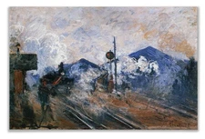 Monet Canvas Wall Art Saint-Lazare, 1877 Print, Stretched & Framed, 12x18