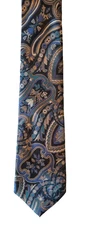 Geoffrey Beene mens tie Made in the USA blues/gold/teal/green pattern