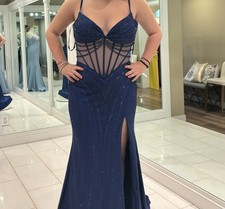 Navy Ellie Wilde Prom Dress EW35027 Spring 2026 Collection - New and Never Worn