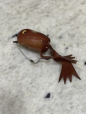 Vintage Bill Plummer Weedless Rubber Frog Topwater Fishing Lure Lures Brown  | eBay
