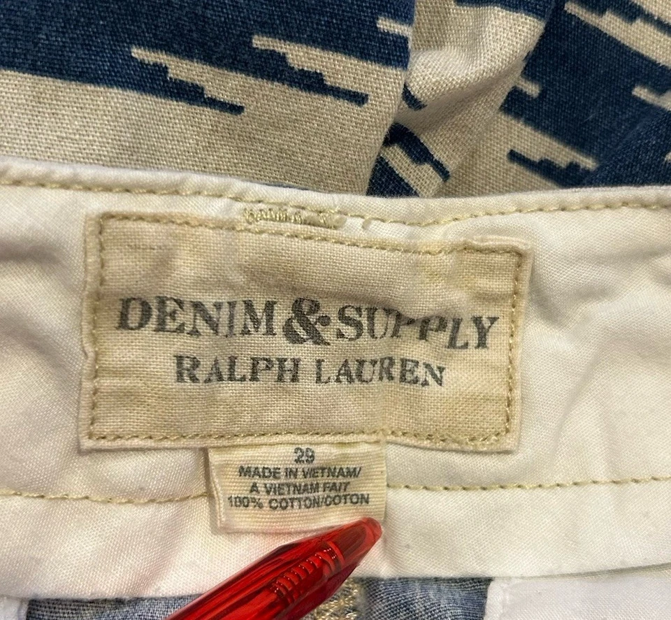 Pantalones Cortos Ralph Lauren Denim & Supply Denim Azul Blanco Talla 29 Suroeste Azteca Foto 4 de 4