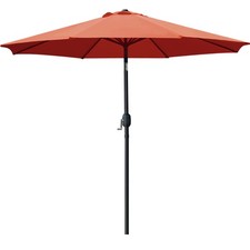 9' Patio Umbrella Outdoor Table Umbrella with 8 Sturdy Ribs Orange 