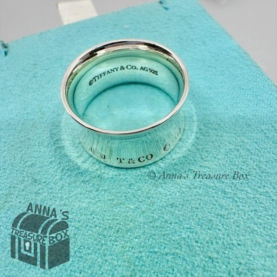 Tiffany & Co. 925 Silver 1837 Wide Concave Ring Band Sz. 8 (pouch