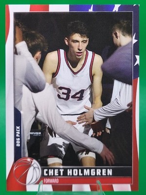 2022 Topps X DOG PACK #23 Chet holmgren RED WHITE & BLUE SP /50 Rookie Card
