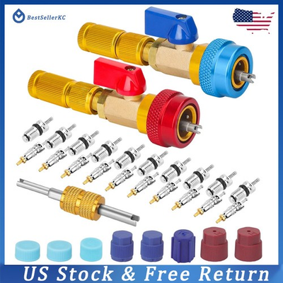 #ad #ad Car A C R134A System Valve Core Quick Remover Installer Tools High Low Pressure $16.62