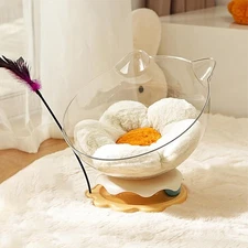 Kitten Bed – Space Nest Cat Bed with Non-Slip Rotatable Turntable