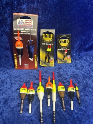 12 Assorted Thill Wooden Bobbers Made In USA By Lindy Little Joe New