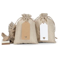 5x7 Burlap Bags with Drawstring - 30Pcs Gift Bags for Wrapping Back to School...