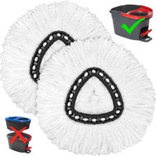 2 Pack Microfiber Spin Mop Replacement Heads Easy Cleaning with Spin Mop