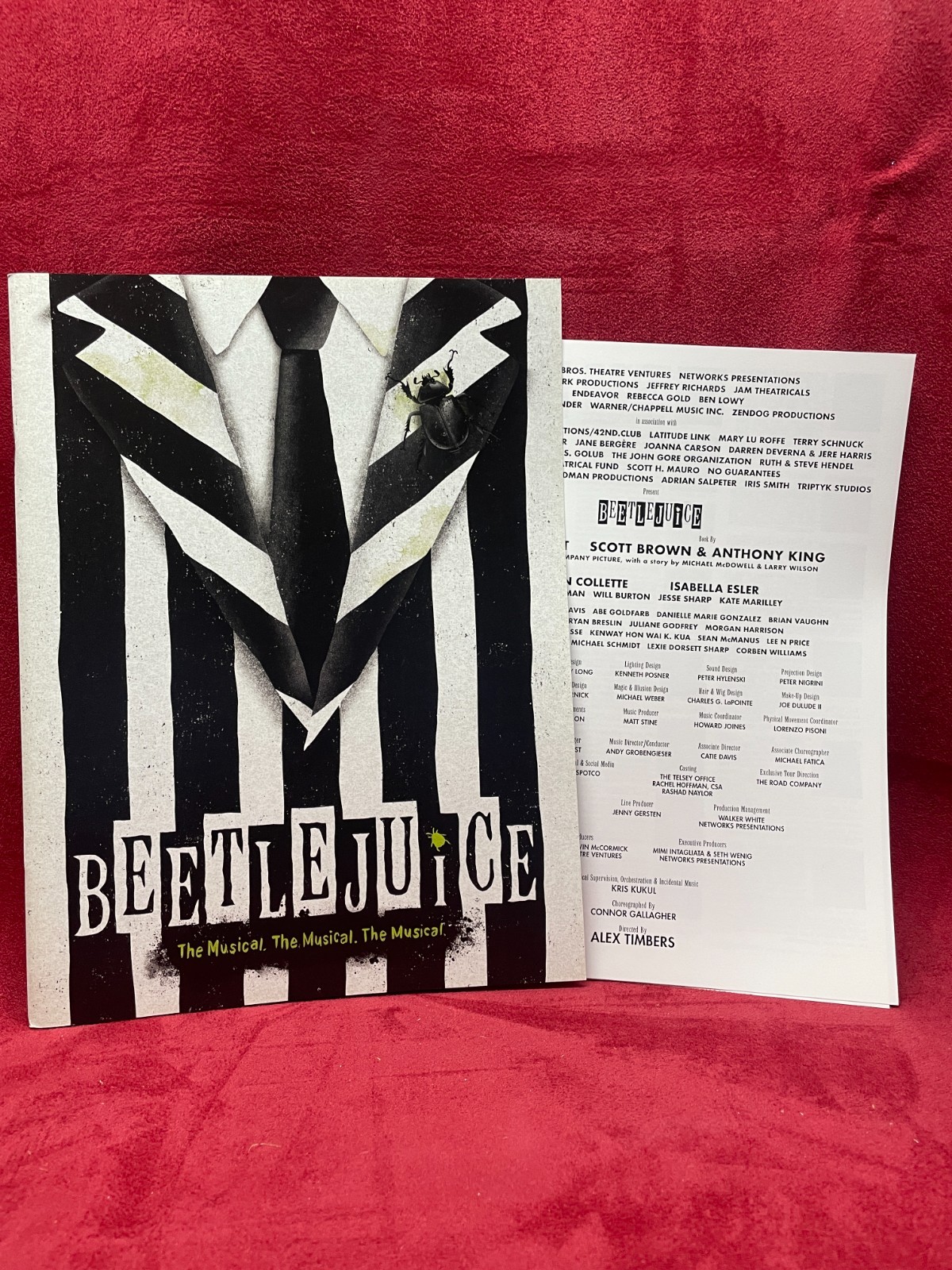Beetlejuice The Musical Souvenir Program 2022 with Cast Sheet, Great Condition