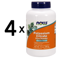 4 X NOW Foods Potassium Citrate Powder - 340G (40,40 Eur/Kg)