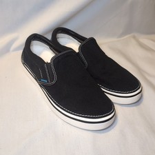 Crocs Hover Mens 9 Women 11 Shoes Black White Slip On Canvas Comfort Casual