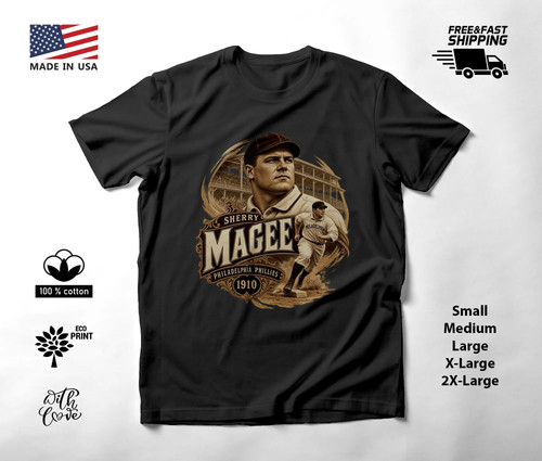 Magee, Sherry Magee Philadelphia Phillies Vintage Baseball T-Shirt Black Unisex