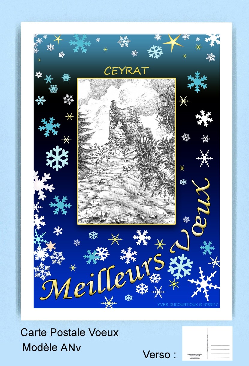 CP ANv 63117 POSTCARD GREETINGS BLUE 63 CEYRAT