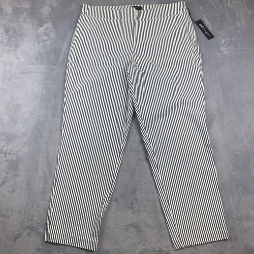 JNY Jones New York Ankle Pants Womens 16W Pull On Stretch Striped Casual Leisure