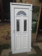 White PVC Front Door with Frame
