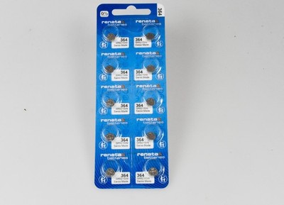 10x 364  Renata Knopfzelle Batterie V 364  SR60, SR60L, 531,SR621,GP364,SR621SW 