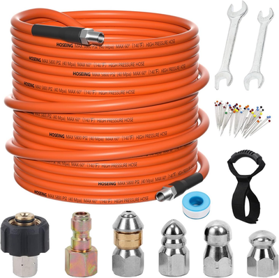 #ad #ad 100FT Pressure Washer Sewer Jetter Kit 5800 PSI Water Jet Drain Cleaner Hose wi $99.06