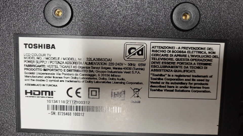 Kit Riparazione VESTEL 17IPS62 PER TV TOSHIBA 32LA3B63DAI - Immagine 4 di 4