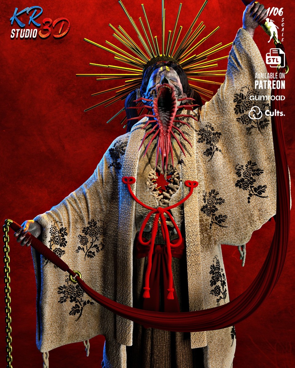 Priestess Sakuko 3D Printed Figure, Unpainted Silent Hill F Model