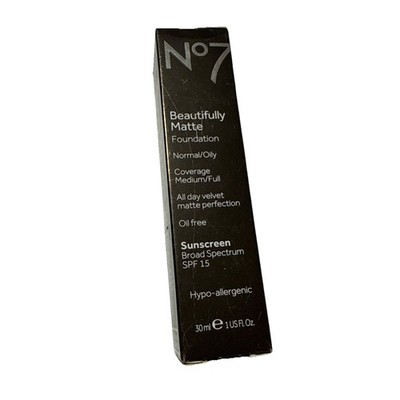 NO7 Beautifully Matte Foundation Normal/Oily Skin CHESTNUT SPF15 unsealed NIB