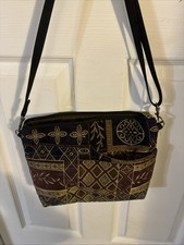 VINTAGE DANNY K. BEVERLY HILLS EMBROIDERED TAPESTRY CROSSBODY BAG MADE IN USA