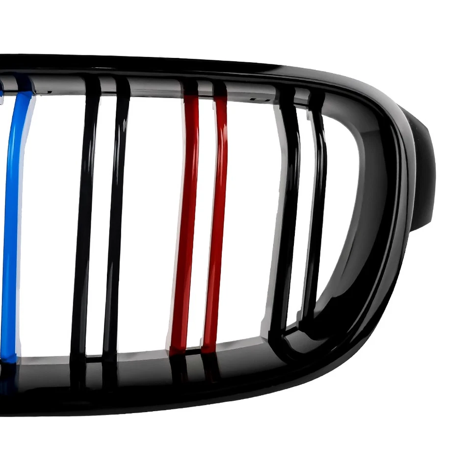 2X Glossy Black M-Color Front Kidney Grille For BMW F30 F31 320i 328i 2012-2018 Foto 4 de 4