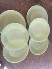 Vintage Fire-King Jadeite Jane Ray 9" Plates – Set of 6 with Ribbed Pattern