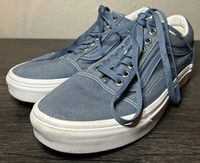 Vans Old Skool Denim Blue Lace Up Skate Shoes Men’s US 7 Women’s 8.5 Unisex
