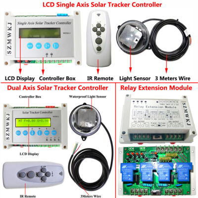 Single/Dual Axis LCD Solar Tracker Controller + Relay Module DIY Solar System CL