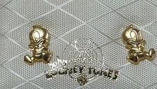 Earrings Disney Donald Duck 18k Gold Gift for girl Original Looney Tunes HANDMDE