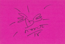 Romero Britto Zeichnung mit Autogramm signed A4 Karteikarte