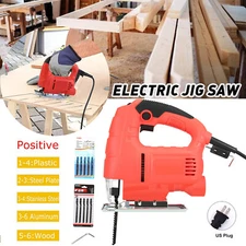 710W Electric Corded Jigsaw Kit Variable Speed Quick Jig Saw Power Saw Tool Set